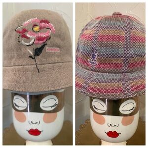 Kanglo Daisy Stitch Cloche & Box Hats Kids Size M ( Lot of 2)